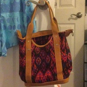 Mermaids and Dragons Multicolor Tote Bag with Tan Accents